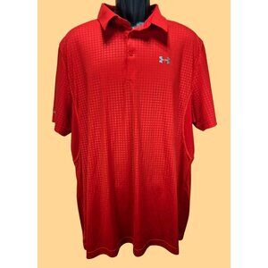 Under Armour Mens HeatGear Red Polo XXL Loose Fit
